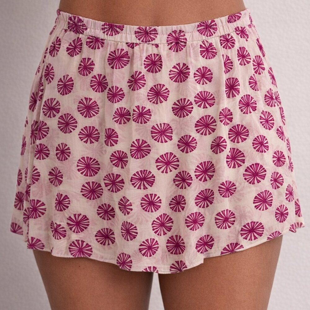 Sweet Pea Asymmetrical Skirt in Pink Floral